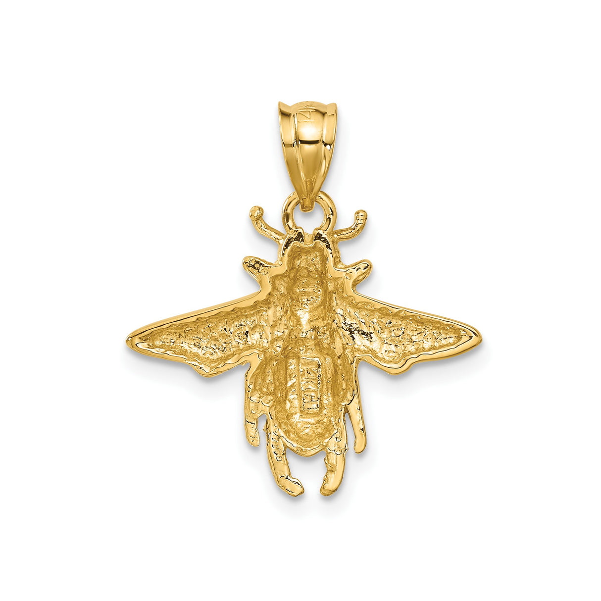 14k Yellow Gold Bee Pendant with Detailed Honeybee Design, Nature Inspired Insect Charm for Women