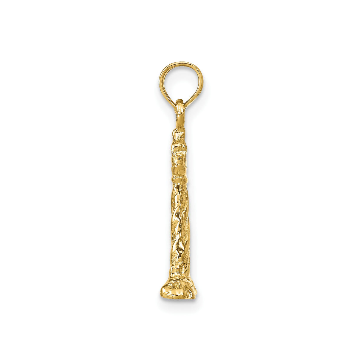 14k Yellow Gold Lighthouse Pendant with Detailed Beacon Design, Nautical Coastal Charm