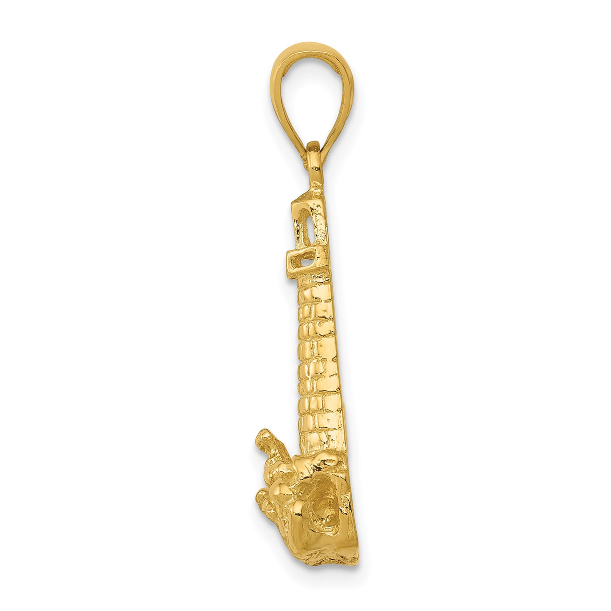 14k Yellow Gold Lighthouse Pendant with Coastal Scene and Nautical Charm