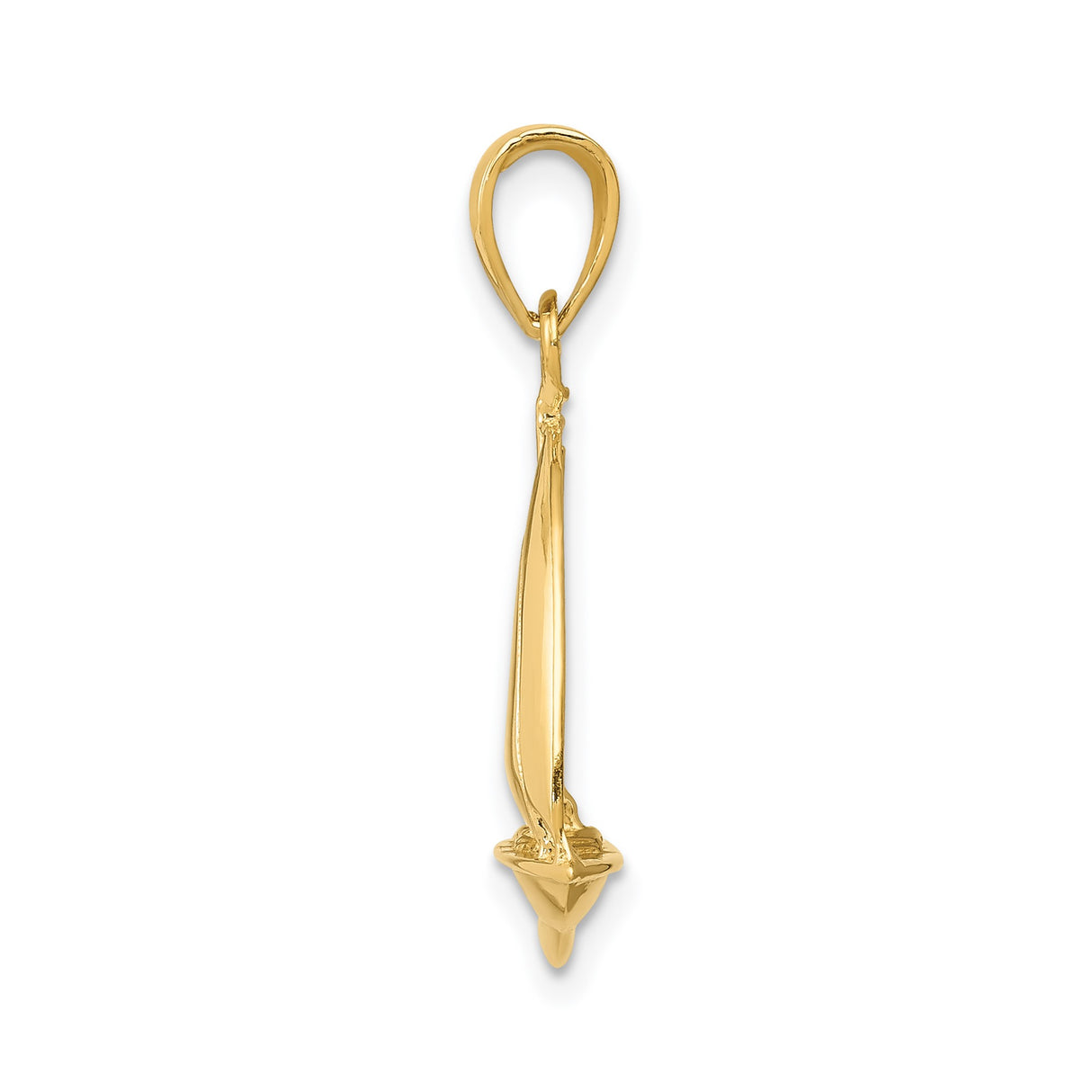 14k Yellow Gold Sailboat Pendant, Nautical Charm with Maritime Design, Unisex Ocean Symbol