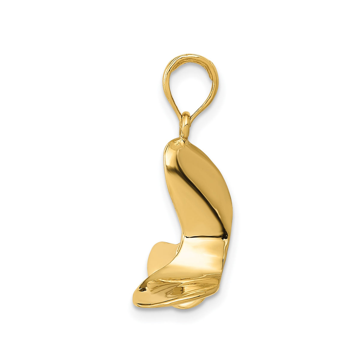 14k Yellow Gold Ship Propeller Pendant, 3D Nautical Marine Charm for Men and Unisex Wear