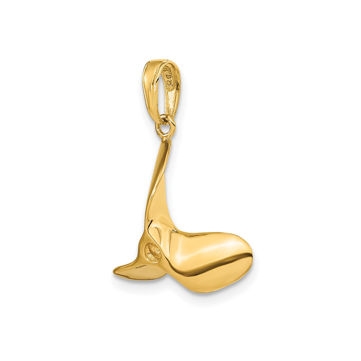 14k Yellow Gold Ship Propeller Pendant, 3D Nautical Marine Charm for Men and Unisex Wear