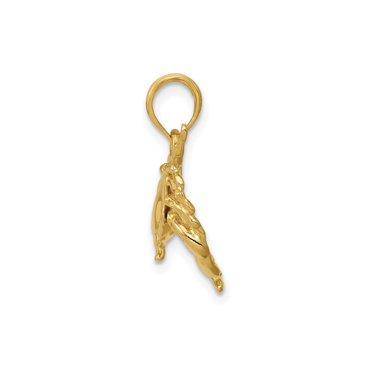 14k Yellow Gold Crab Pendant Charm, Open-Back Zodiac Jewelry for Cancer Sign
