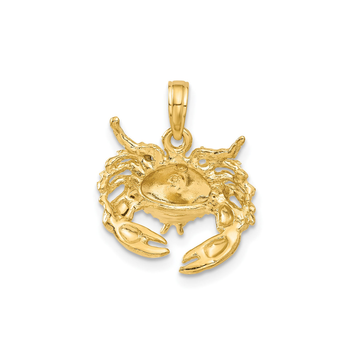 14k Yellow Gold Crab Pendant Charm, Open-Back Zodiac Jewelry for Cancer Sign