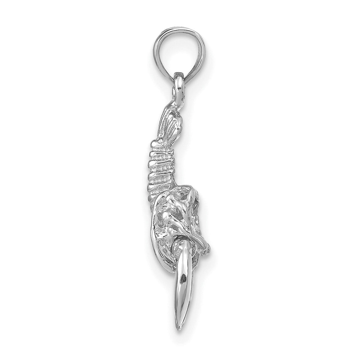 14k White Gold Lobster Pendant, Nautical Ocean Charm for Men or Women