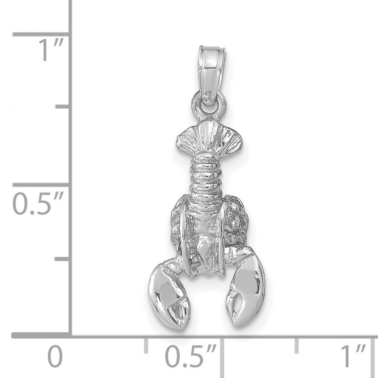 14k White Gold Lobster Pendant, Nautical Ocean Charm for Men or Women