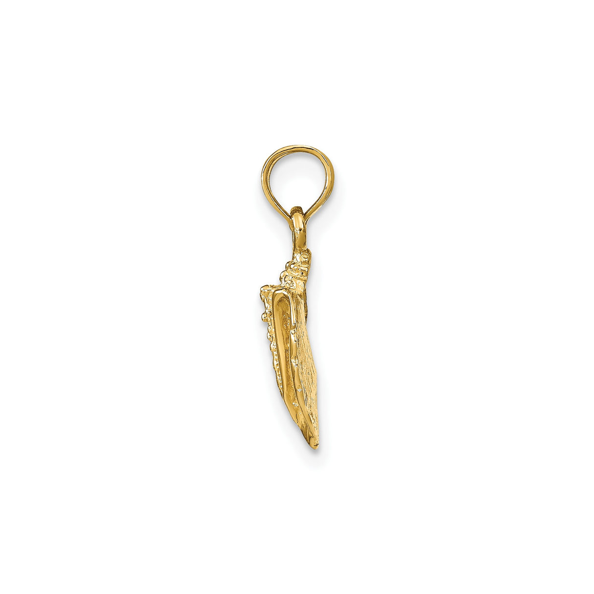 14k Yellow Gold Conch Shell Pendant, Nautical Coastal Charm for Women