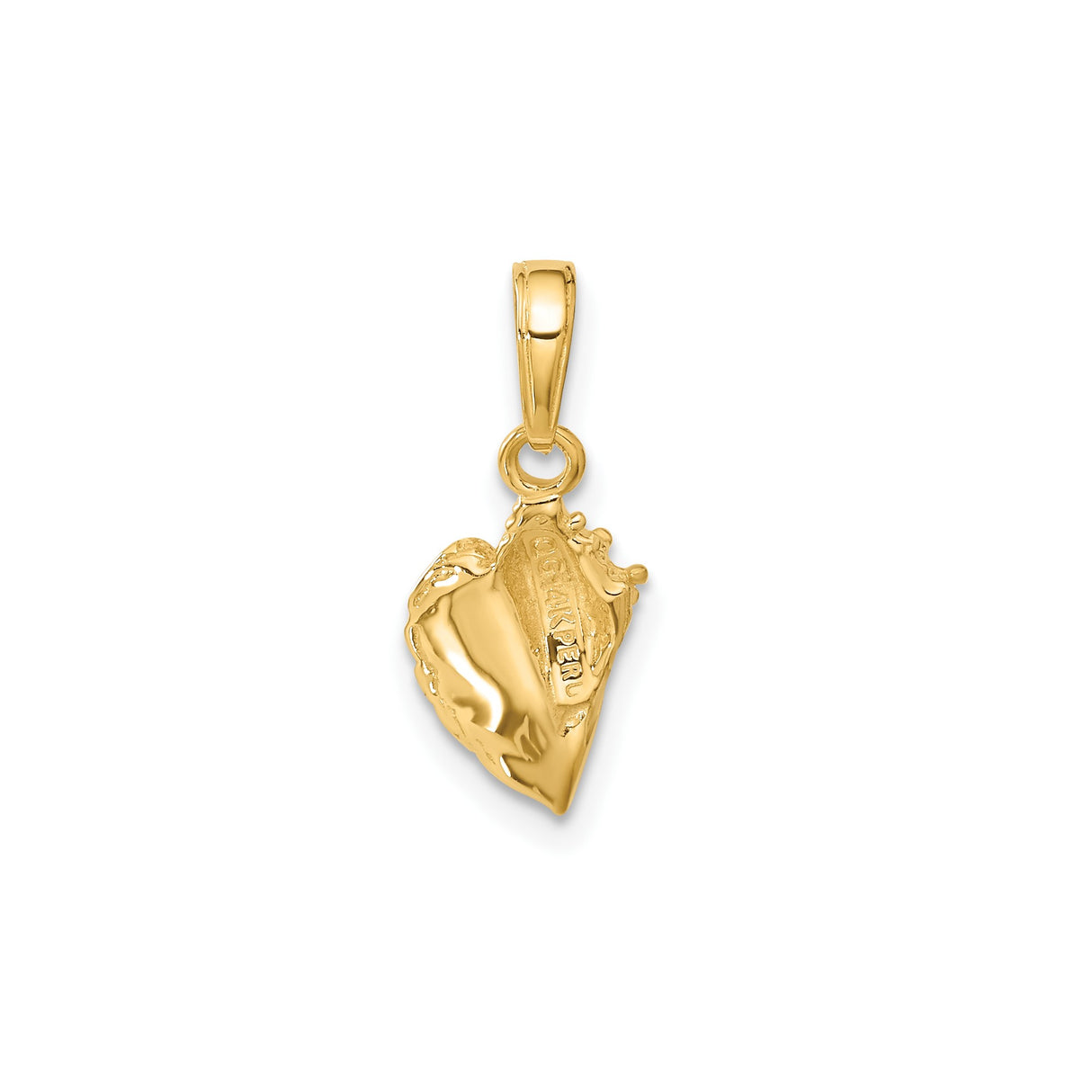 14k Yellow Gold Conch Shell Pendant, Nautical Coastal Charm for Women