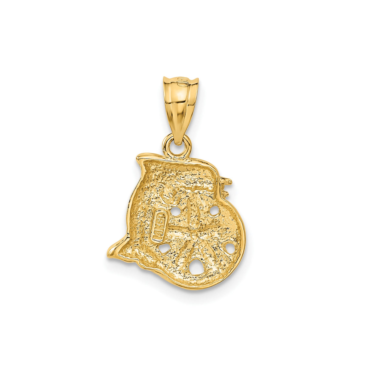14k Yellow Gold Pendant with Dolphin and Sand Dollar, Ocean and Marine Life Theme