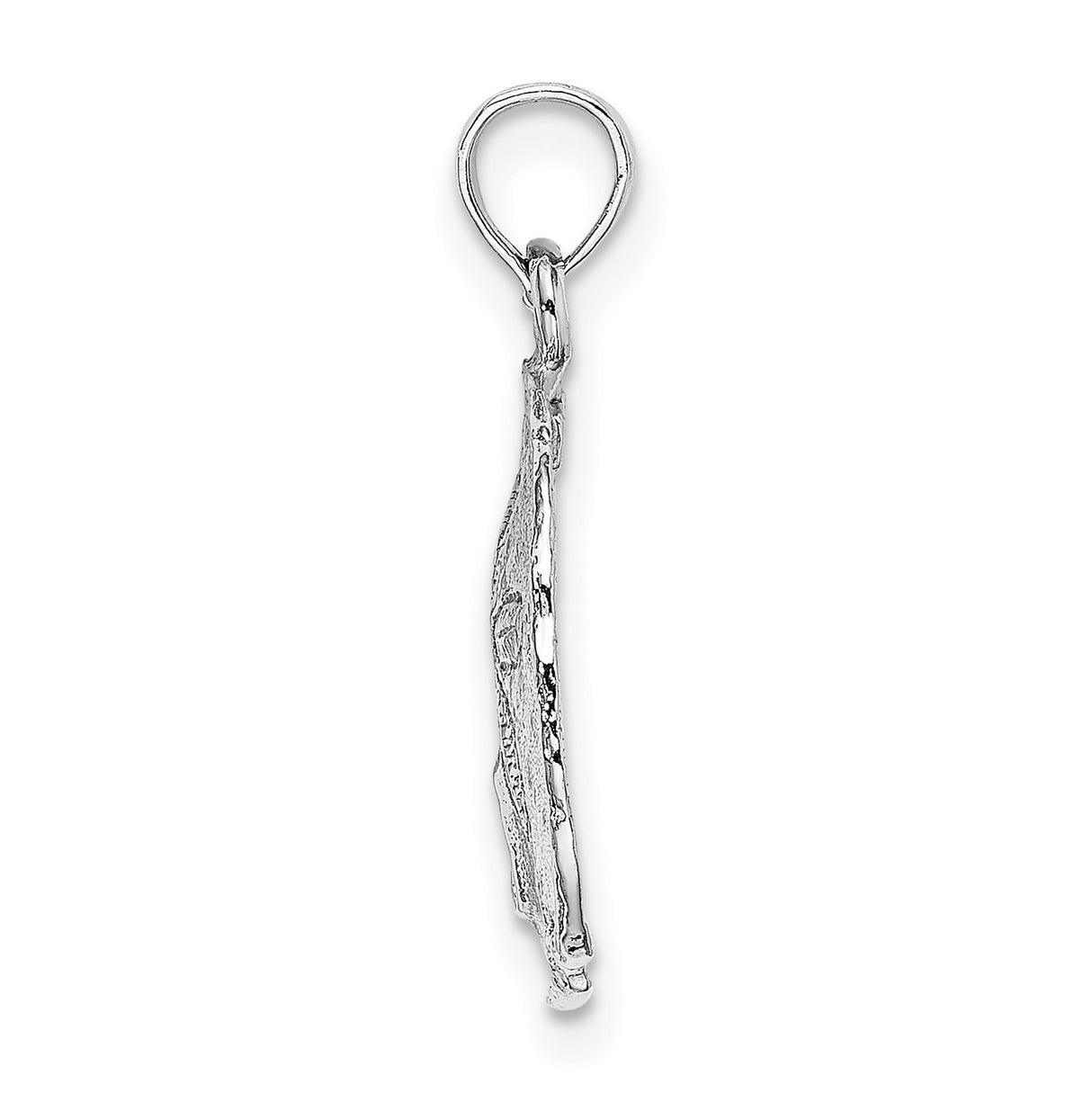 14k White Gold Sand Dollar Pendant, Nautical Coastal Design for Women