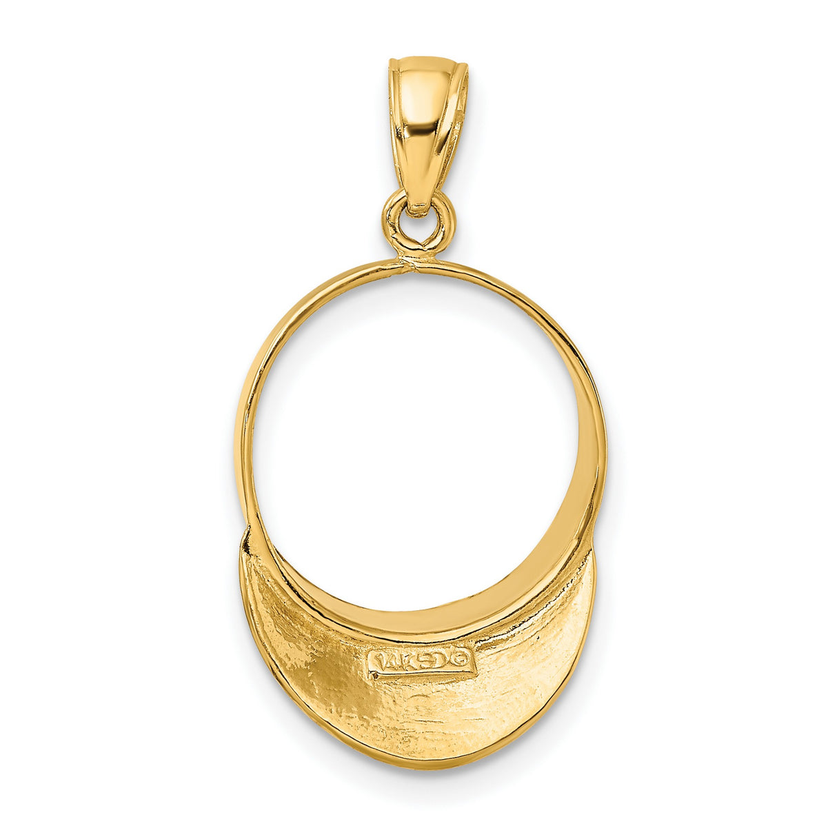 14k Yellow Gold Golf Visor Pendant, Solid Sports Charm with Golf Engraving for Men or Women