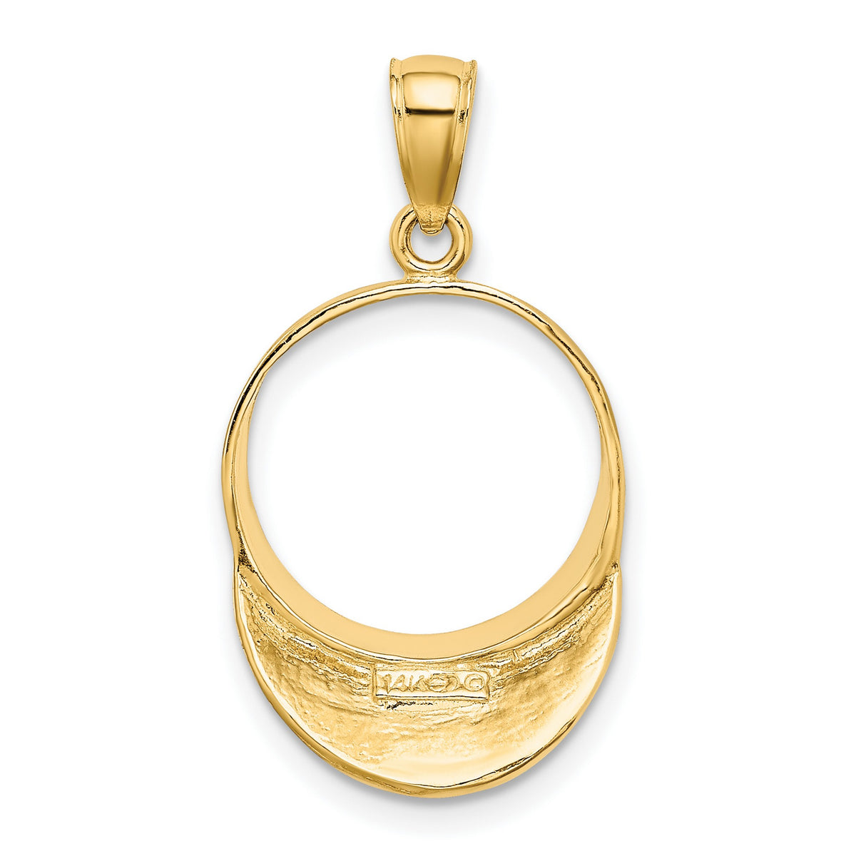 14k Yellow Gold Tennis Visor Pendant, Sporty Word Charm for Women or Unisex