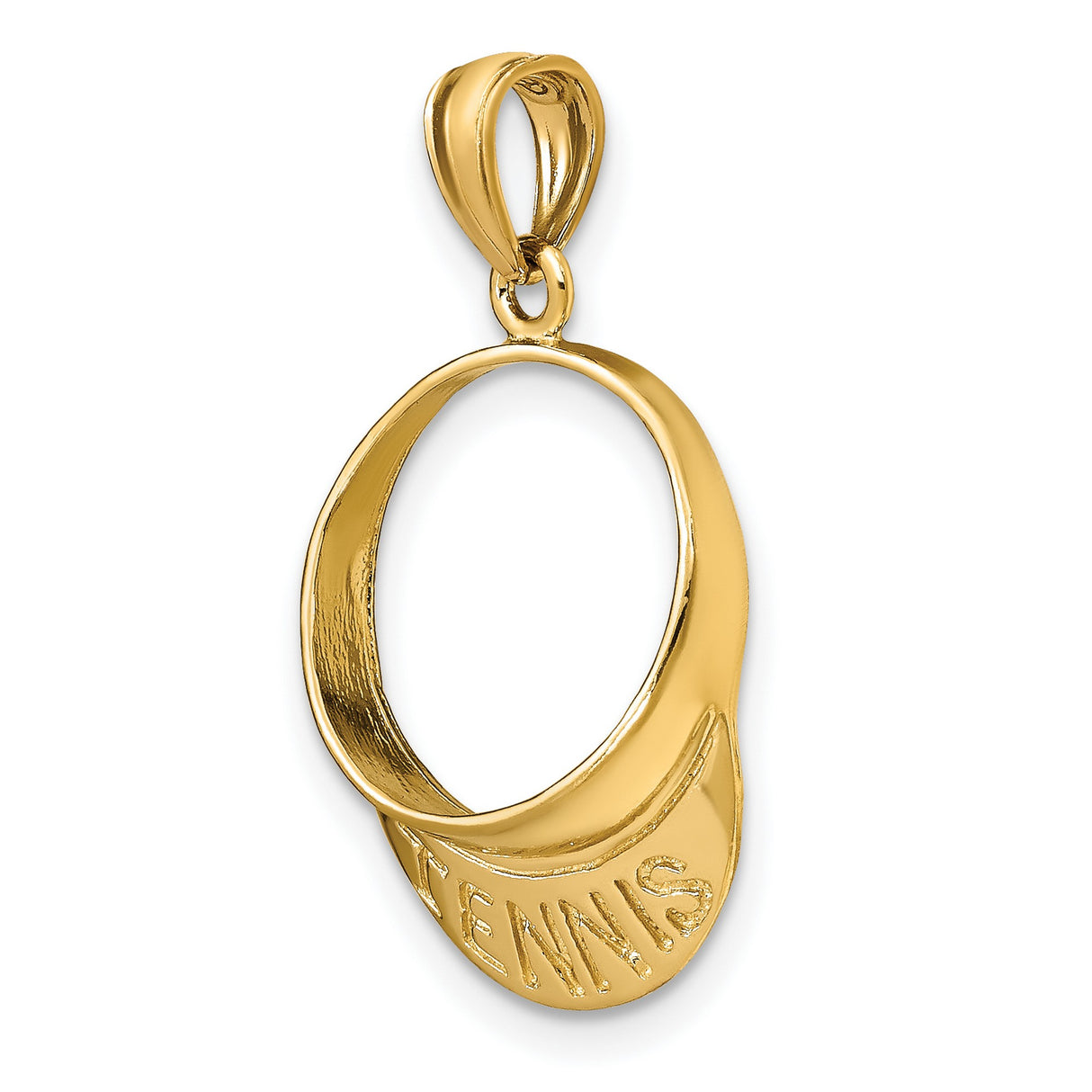 14k Yellow Gold Tennis Visor Pendant, Sporty Word Charm for Women or Unisex