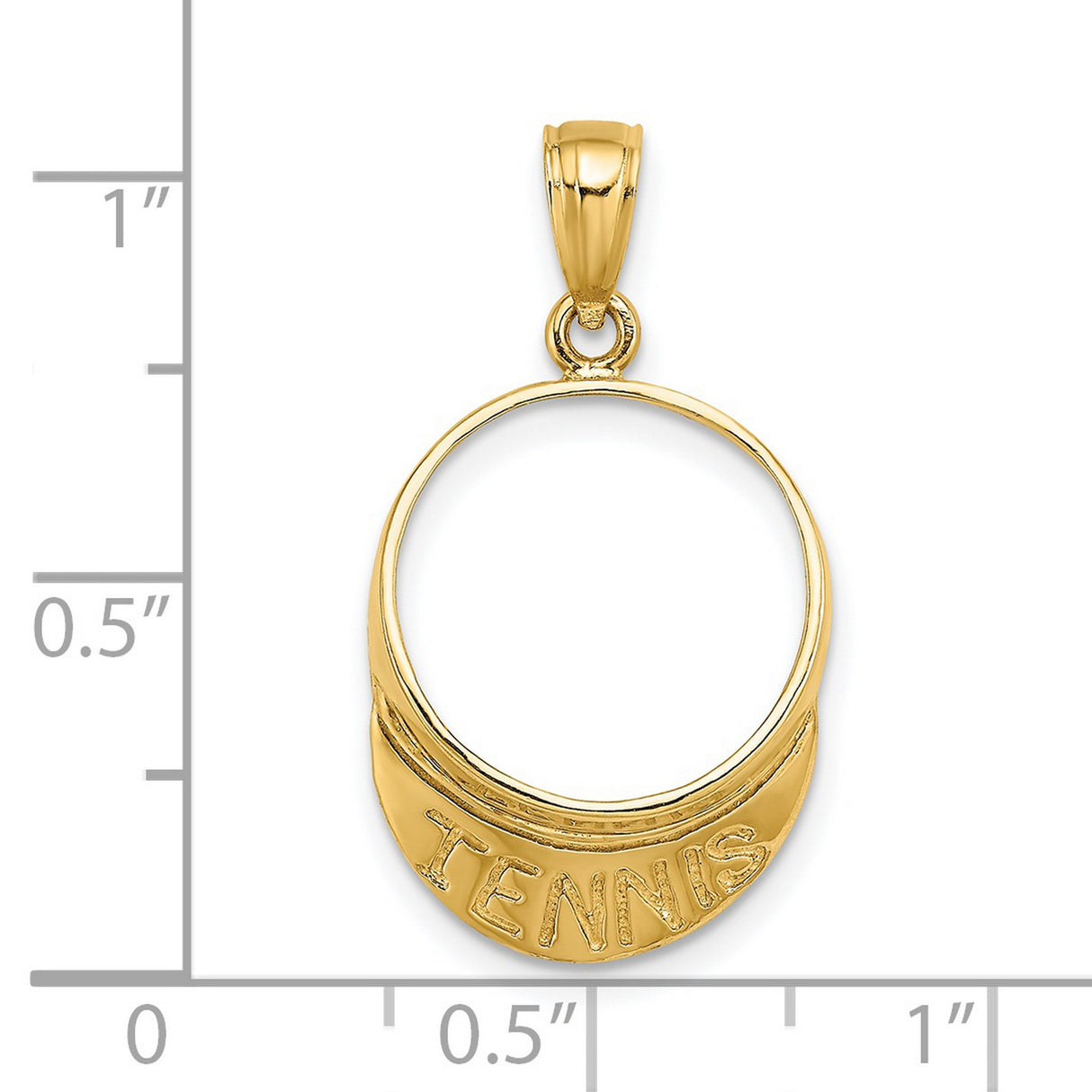 14k Yellow Gold Tennis Visor Pendant, Sporty Word Charm for Women or Unisex