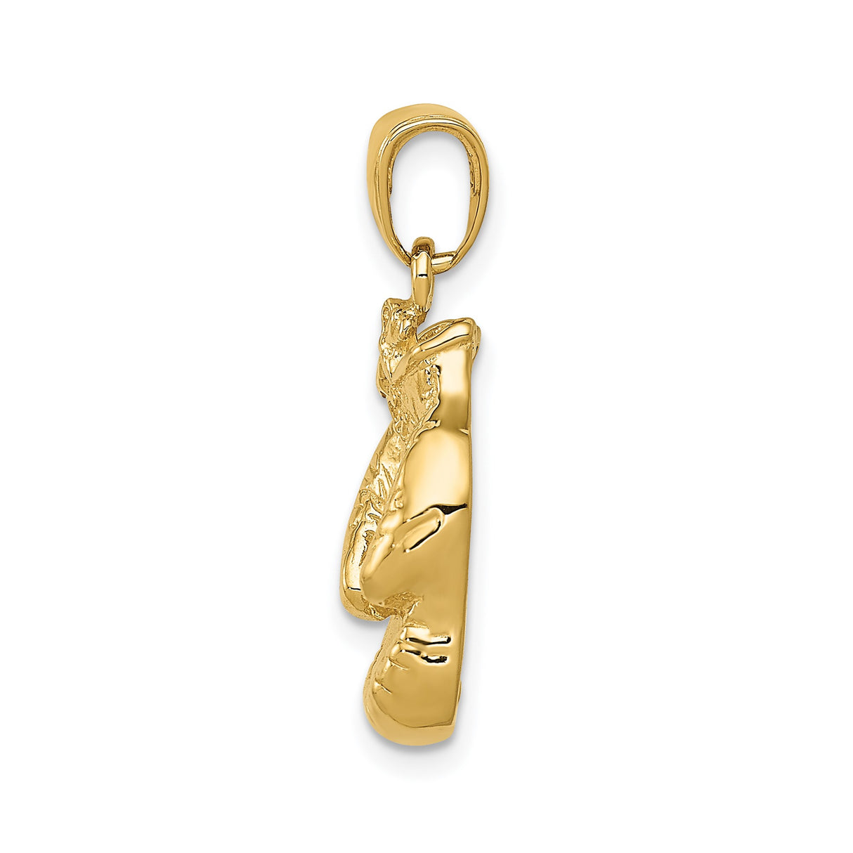 14k Yellow Gold Boxing Gloves Pendant, Solid Sports Charm Symbolizing Strength and Perseverance