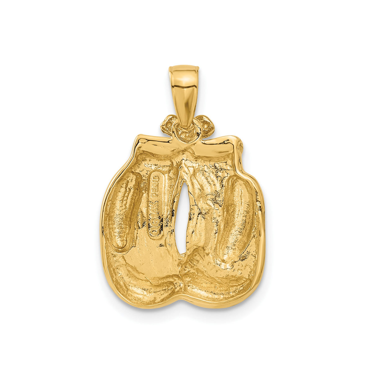 14k Yellow Gold Boxing Gloves Pendant, Lace-Up Combat Charm for Men or Unisex