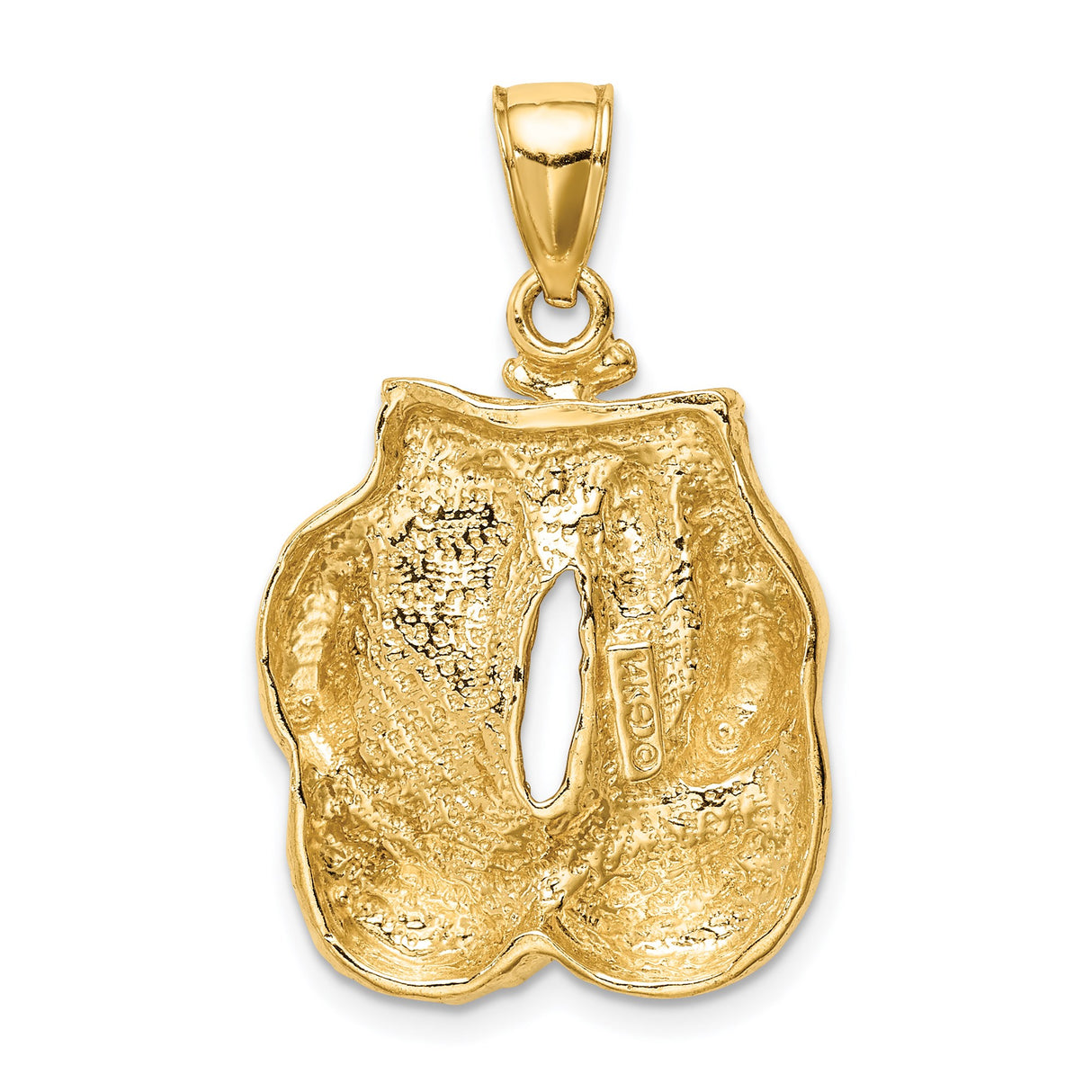 14k Yellow Gold Boxing Gloves Pendant, Athletic Fighter Charm Symbolizing Strength and Perseverance