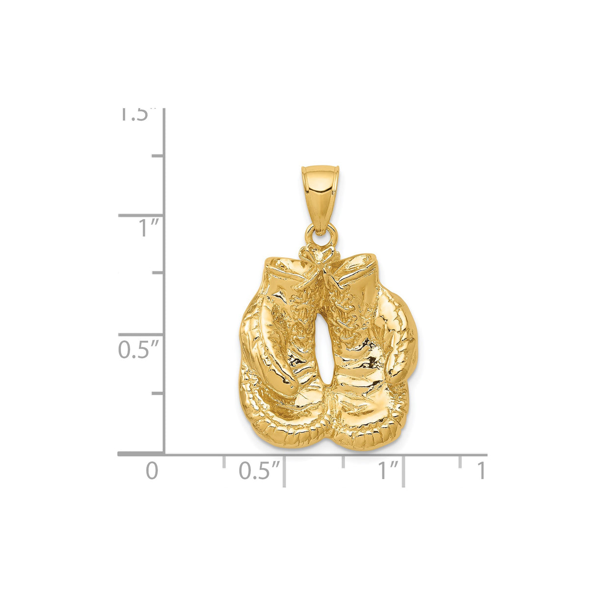 14k Yellow Gold Boxing Gloves Pendant, Athletic Fighter Charm Symbolizing Strength and Perseverance