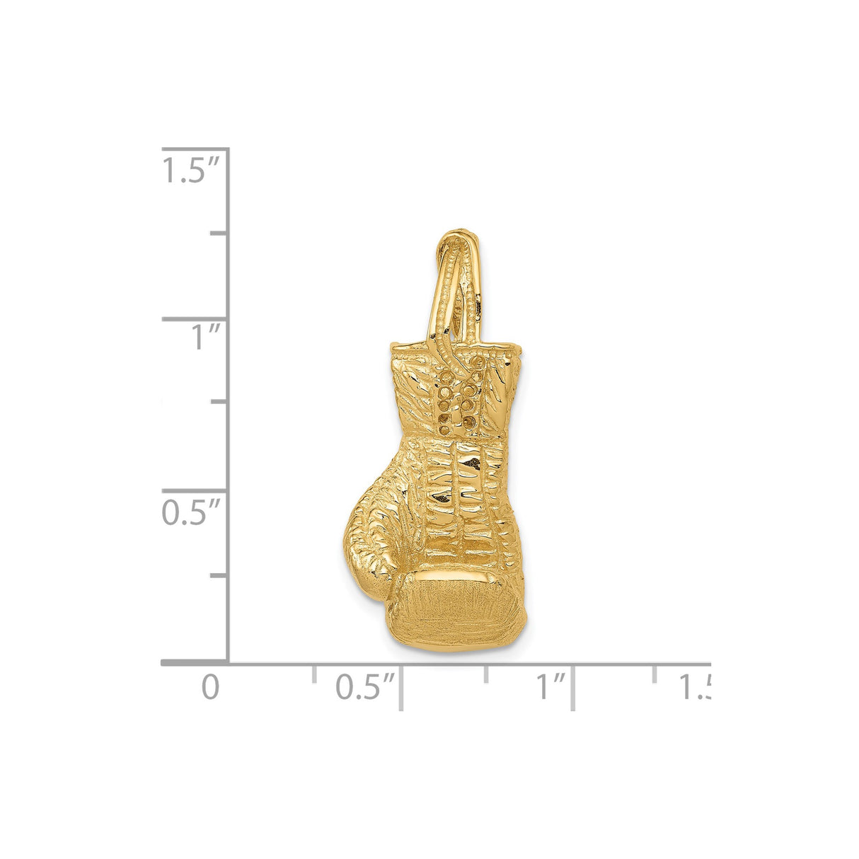 14k Yellow Gold Boxing Glove Pendant with Lace Stitch Detail, Symbolic Sports Jewelry for Men
