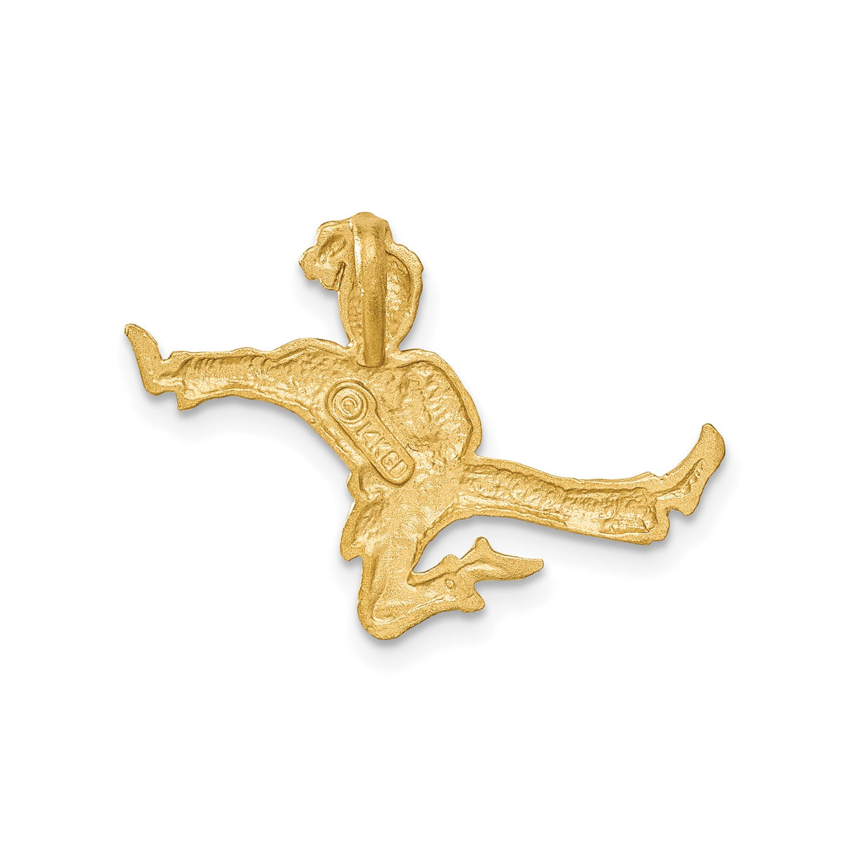 14k Yellow Gold Karate Jump Kick Pendant, Martial Arts Charm in Dynamic Pose