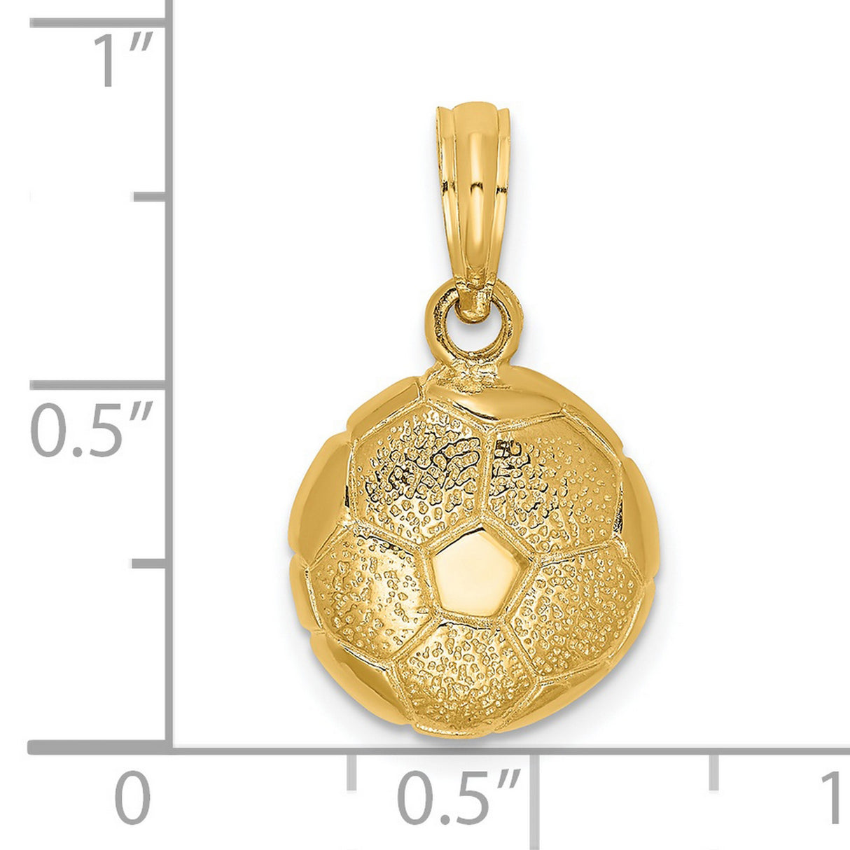 14k Yellow Gold Soccer Ball Pendant, Textured Sports Charm for Fans or Athletes