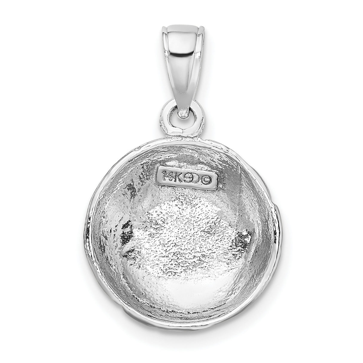 14k White Gold Volleyball Pendant, Sports Charm Symbolizing Teamwork and Passion, Unisex Jewelry