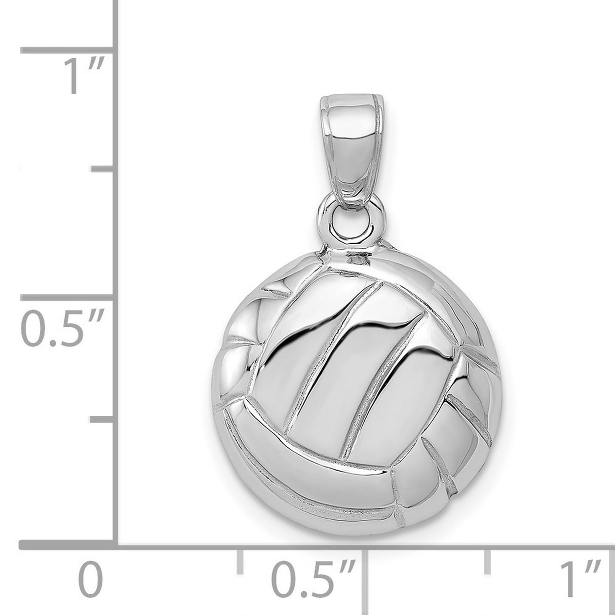 14k White Gold Volleyball Pendant, Sports Charm Symbolizing Teamwork and Passion, Unisex Jewelry