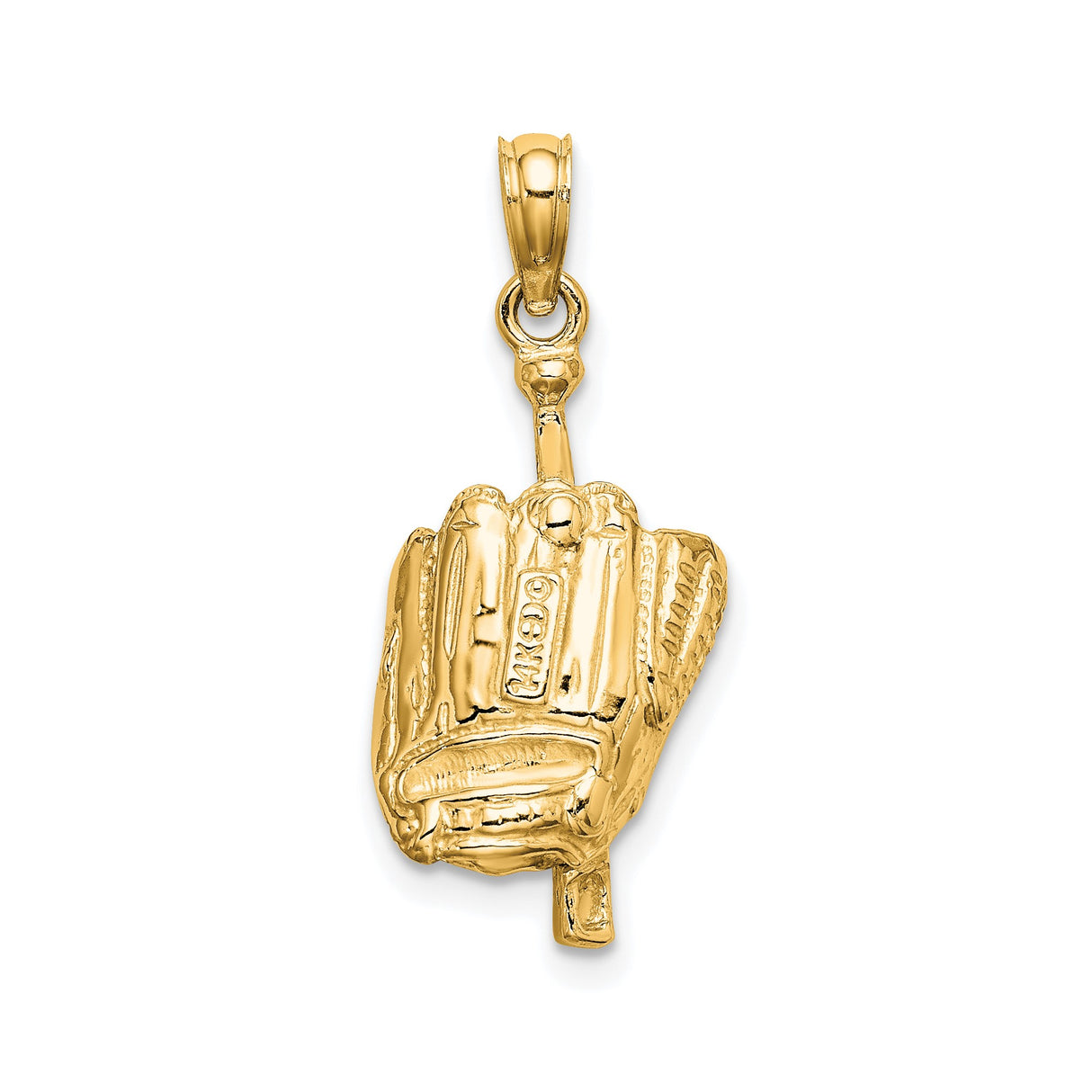 14k Yellow Gold Baseball Pendant with Glove, Bat, and Ball Design, Sports Jewelry for Fans and Athletes