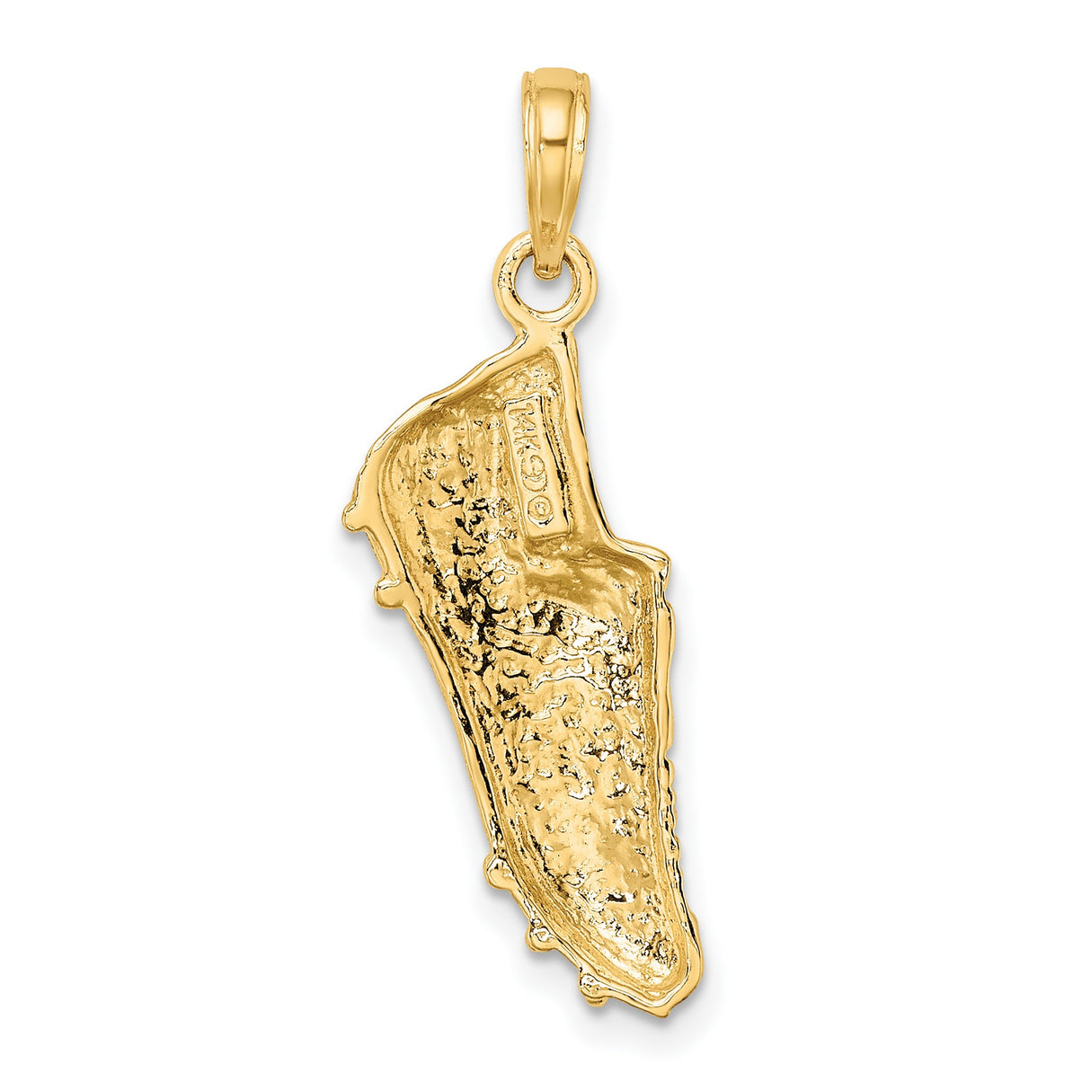 14k Yellow Gold Soccer Cleat Pendant, Athletic Shoe Charm, Sports Jewelry for Men or Unisex Wear