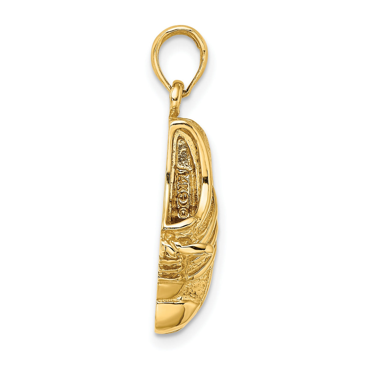 14k Yellow Gold Sneaker Pendant, Athletic Shoe Charm, Streetwear Jewelry for Men or Women