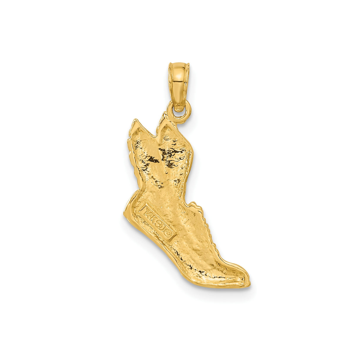 14k Yellow Gold Winged Sneaker Pendant, Hermes Inspired Shoe Charm for Runners and Athletes