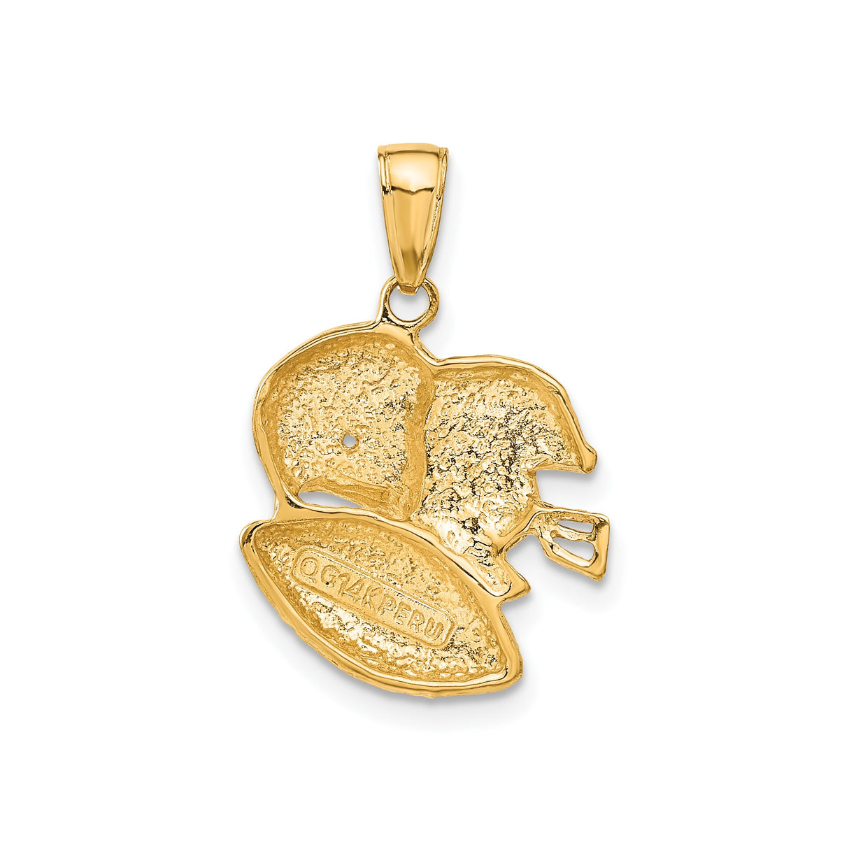 14k Yellow Gold Football Pendant with Helmet and Ball Motif for Men or Unisex Fans