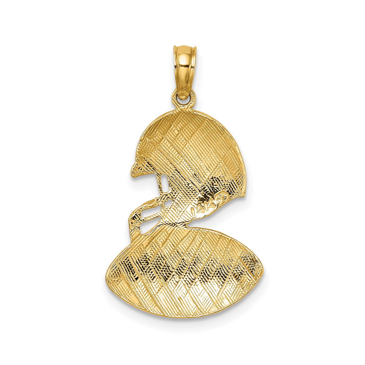 14k Yellow Gold Football Helmet and Ball Pendant, American Football Sports Charm for Men or Unisex Fans
