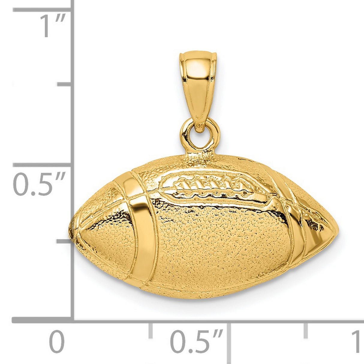 14k Yellow Gold Football Pendant, Realistic American Football Charm, Sports Jewelry for Men or Unisex