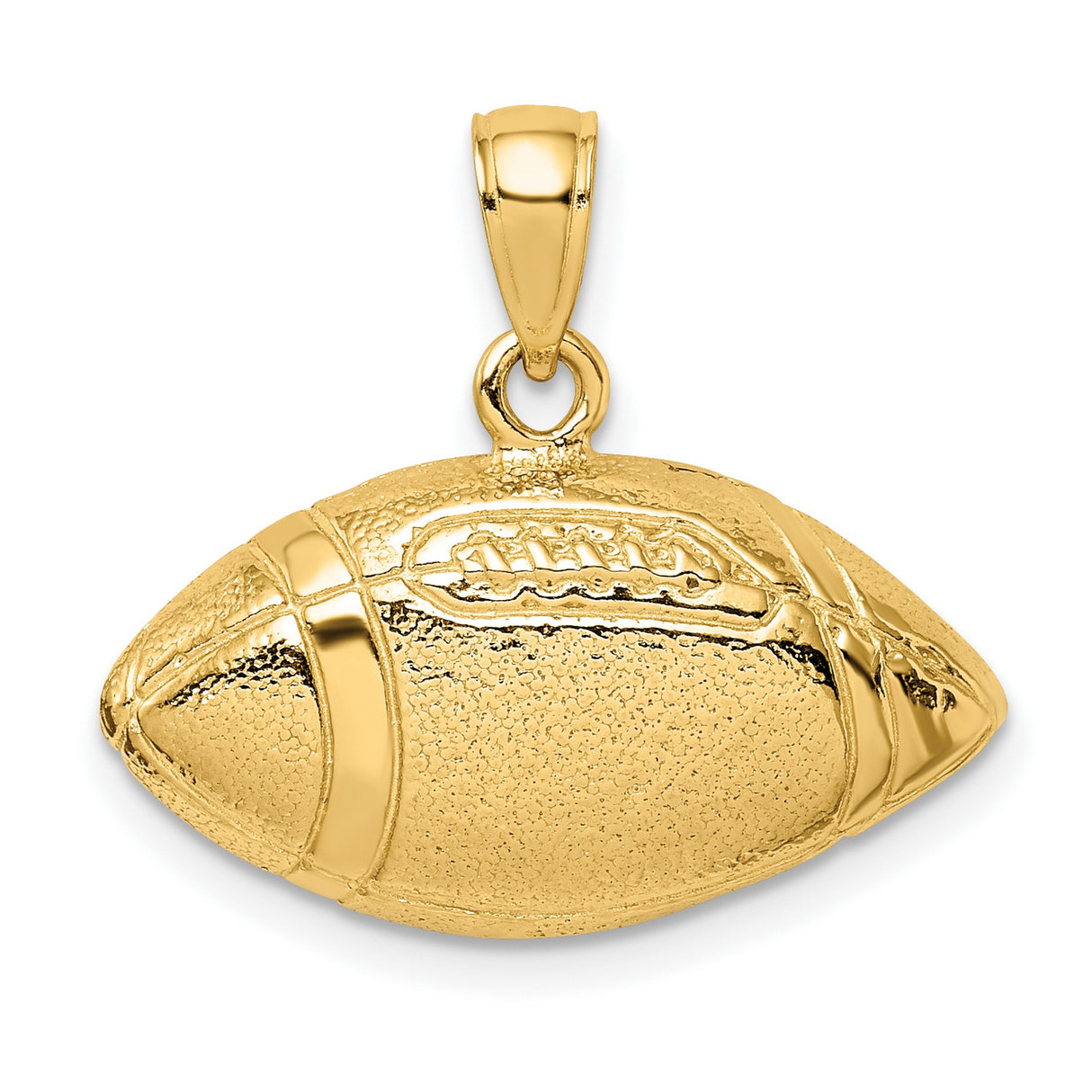 14k Yellow Gold Football Pendant, Realistic American Football Charm, Sports Jewelry for Men or Unisex