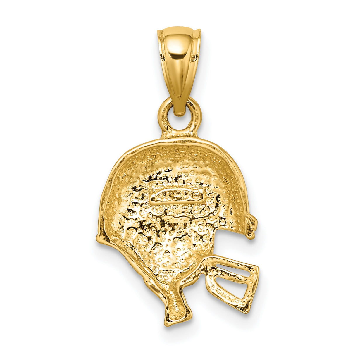 14k Yellow Gold Football Helmet Pendant, Sports Charm Symbolizing Protection and Team Spirit for Men