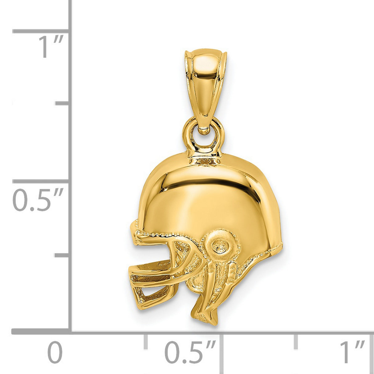 14k Yellow Gold Football Helmet Pendant, Sports Charm Symbolizing Protection and Team Spirit for Men