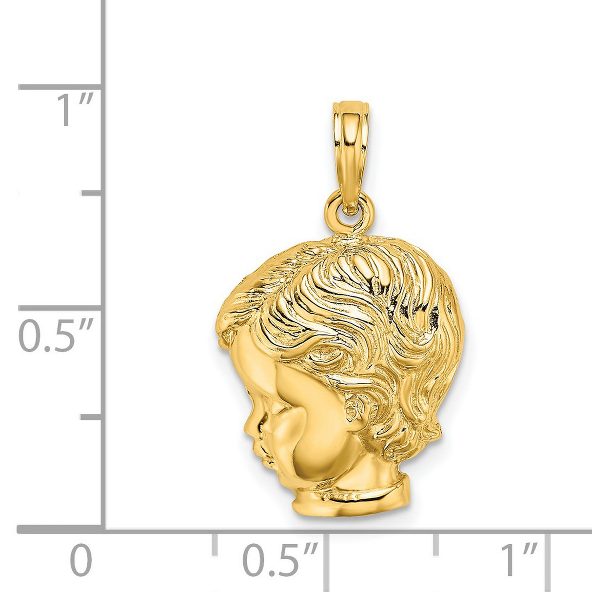 14k Yellow Gold Pendant with Female Profile Silhouette, Motherhood Charm Keepsake Jewelry