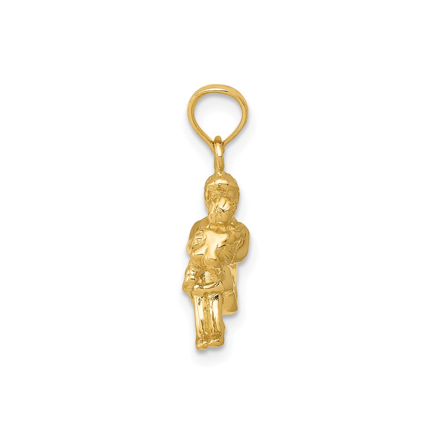 14k Yellow Gold Mother Holding Baby Pendant, Symbol of Maternal Love and Family