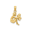 14k Yellow Gold Mother Holding Baby Pendant, Symbol of Maternal Love and Family