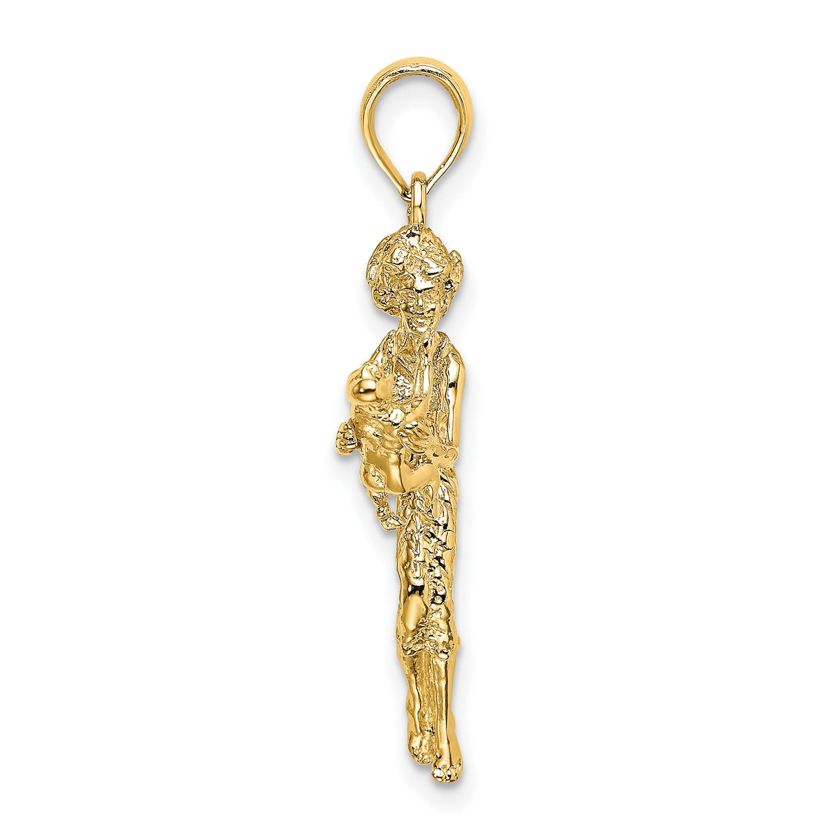14k Yellow Gold Pendant with Joyful Mother and , Sentimental Family Jewelry for Women