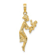 14k Yellow Gold Pendant with Joyful Mother and , Sentimental Family Jewelry for Women