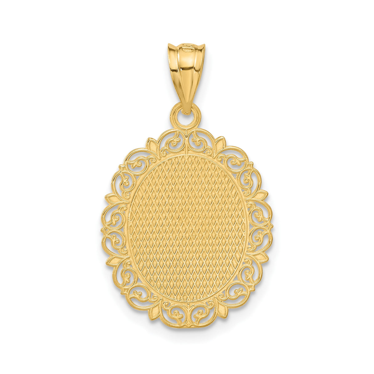 14k Yellow Gold Cancer Zodiac Pendant with Crab Symbol and Filigree Edge