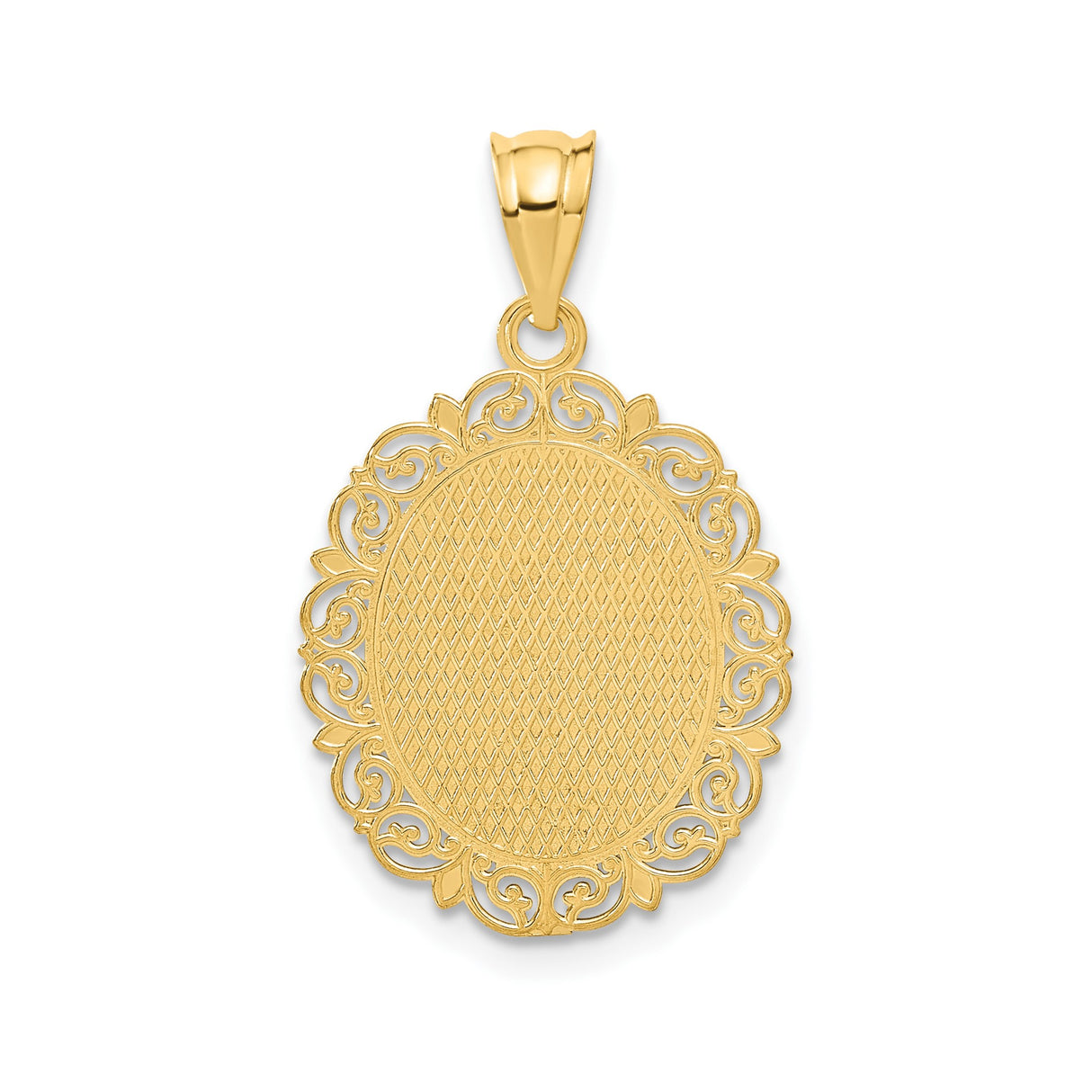 14k Yellow Gold Virgo Zodiac Pendant with Virgo Symbol and Filigree Design