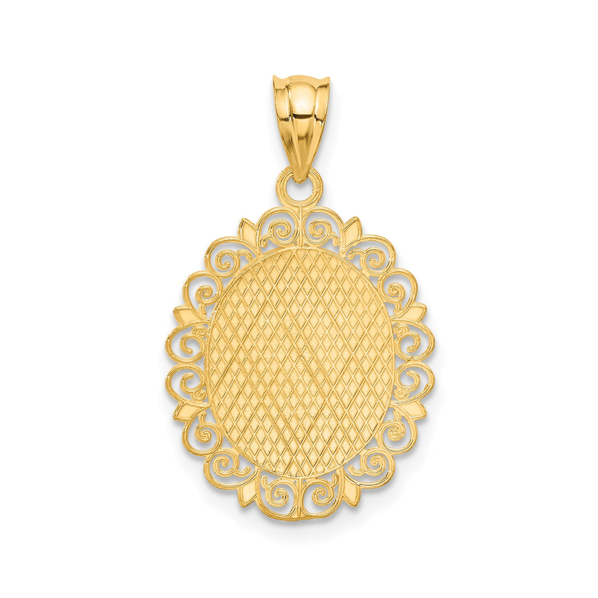 14k Yellow Gold Scorpio Zodiac Pendant with Scorpion Engraving and Filigree Border