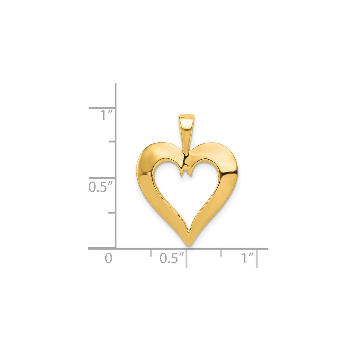 14k Yellow Gold Open Heart Pendant with Stylized Dove, Christian Religious Charm for Women