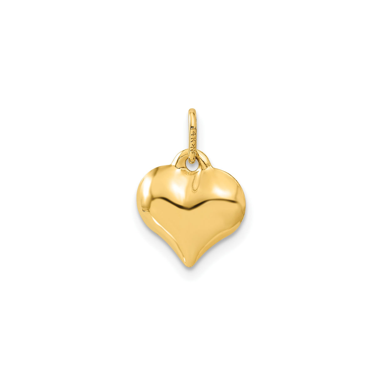 14k Yellow Gold Heart Pendant with Starburst Engraving, Romantic Fine Jewelry Charm