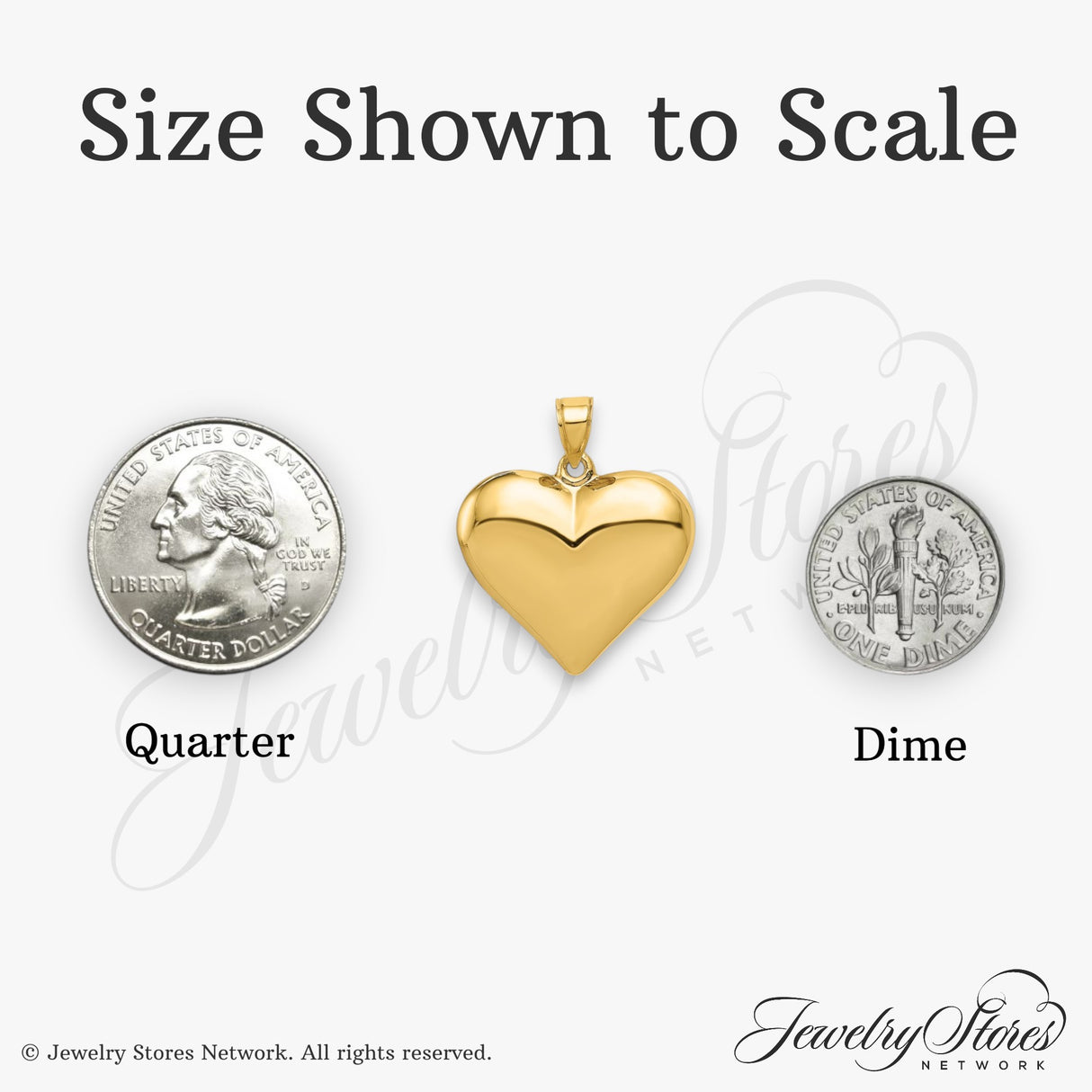 14k Yellow Gold Heart Pendant with Polished Finish, Classic Love Symbol Charm for Women