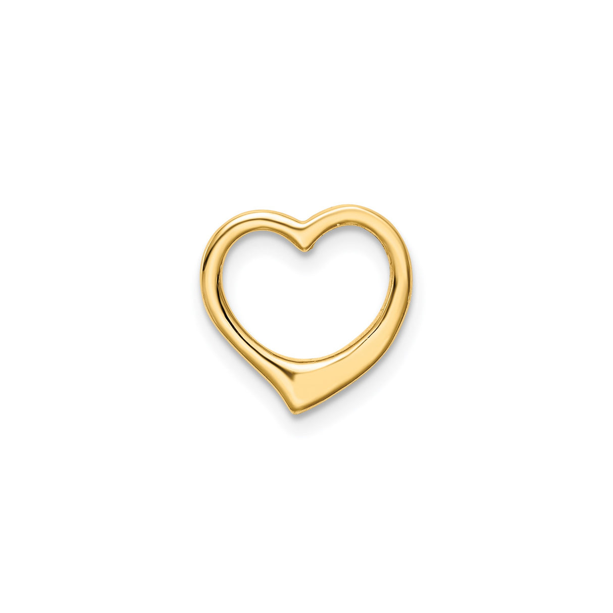14k Yellow Gold Heart Pendant, Open Floating Heart Charm, Romantic Jewelry for Women