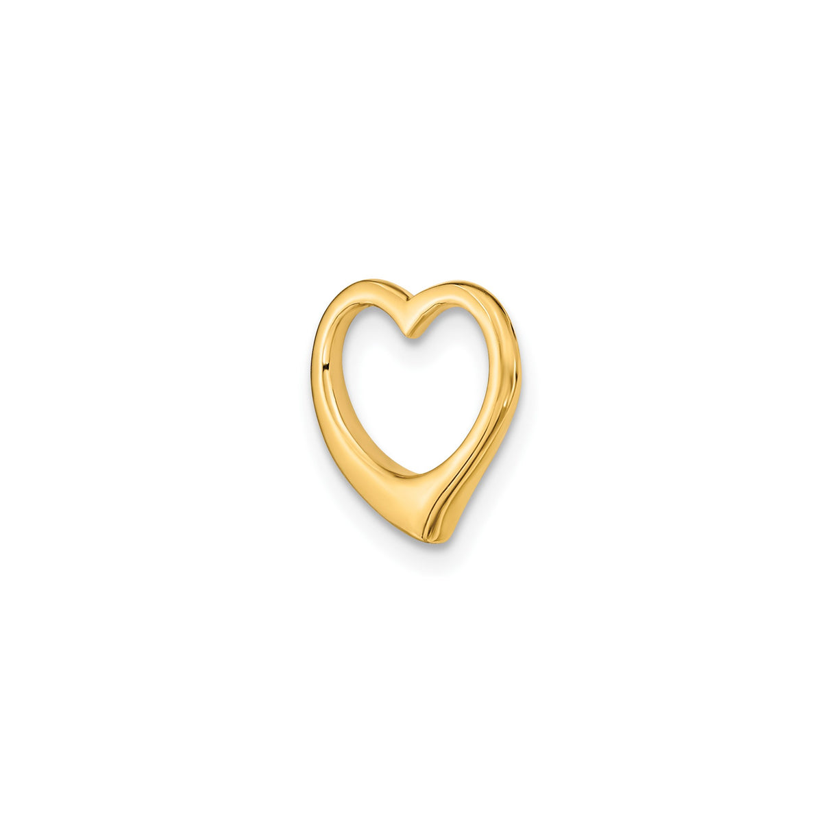 14k Yellow Gold Heart Pendant, Open Floating Heart Charm, Romantic Jewelry for Women